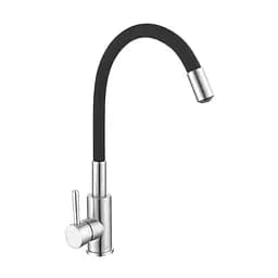 Смеситель для кухни Wezer EKO4X-01B с гибким изливом черный матовый