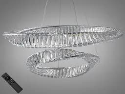 Люстра стельова LED Diasha 548/800+500CH Crystal 140W, 115 см, 80 см, IP20, сучасний стиль, дизайнерська