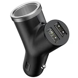 Адаптер автомобільний BASEUS cigarette lighter extended car charger 2 USB 40 W (CCALL-YX01) - мініатюра 2
