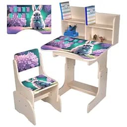 Детская парта Bambi N 2071-1-2 Зайчик с таблицей умножения и стульчиком светлый венге