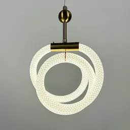 Латунний підвіс із трьома завитками обплетеного неону 33 Вт | Арт. MJ 201-400 AB | Line F