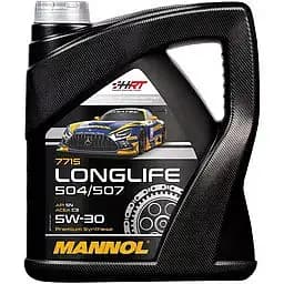 Олива моторна Mannol Longlife 504/507 5W-30, 4 л (182832)