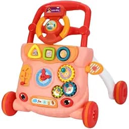 Каталка-ходунки 888Q з іграми: сортер, годинник, лабіринт, рожевий