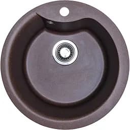 Кухонна мийка Adamant WAVE коричнева d 485x210 мм, без крила d 48