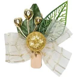 Веточка новогодняя Devilon декоративная с листочками и ягодами на прищепках 6х8 см (470549)