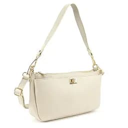 Компактное кожаное кроссбоди молочного цвета Firenze Italy F-IT-9568WB