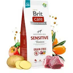 Сухий беззерновий корм для собак з чутливим травленням Brit Care Dog Grain-free Sensitive, з олениною, 3 кг - мініатюра 2
