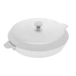 Жаровня сковорода алюмінієва з кришкою та литими ручками Ø 29.4 см для смаження, тушкування та запікання Сріблястий 87870