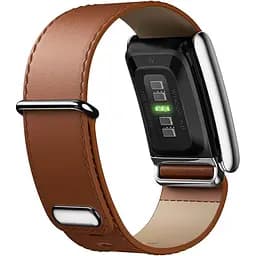 Ремінець ArmorStandart Leather Loop для Whoop 5.0 / MG Chestnut with Silver (ARM90088) - мініатюра 2