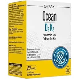 Вітамін D3 та K2 Orzax Ocean D3K2 Drop, 20 мл для підтримки кісток та імунної системи