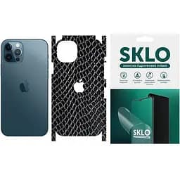 Защитная гидрогелевая пленка SKLO Back (тыл+грани+лого) Snake для Apple iPhone 13 mini (5.4) Черный