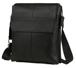 Чоловіча шкіряна сумка месенджер Tiding Bag Чорна