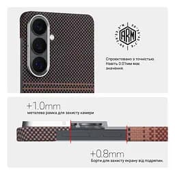 Защитный чехол для Samsung Galaxy S26 Plus 5G, BlackIcon Kevlar MagCase, кевларовый, разноцветный, панель, накладка с поддержкой MagSafe, противоударный, защита всего корпуса, усиленные углы, совместим с беспроводной зарядкой, ArmorStandart (ARM90157) - мініатюра 6