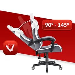 Комп'ютерне крісло Hell's Chair HC-1004 White-Grey (тканина) - мініатюра 6