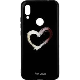 Чохол-накладка Toto Glass Fashionable Case Xiaomi Redmi Note 7 Heart on Black