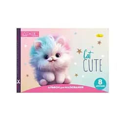 Альбом для малювання "Cat Cute" A4 АП-0301-7, 8 аркушів, скоба з перефорацією