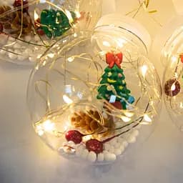 Новорічна гірлянда бахрома Copper ball 200 LED 4.2 м Теплий білий, лід гірлянда кульки з ялинкою (гірлянда) (ST) - мініатюра 2