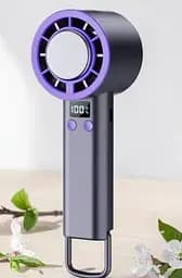 Портативний міні вентилятор ZR-01 акумуляторний USB з дисплеєм Фіолетовий - мініатюра 2