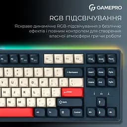 Клавіатура GamePro Asgard Ragnar Keychron Super Red Switch Wireless/Bluetooth/USB Blue бездротова (MK285BL) - мініатюра 12