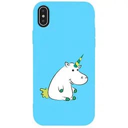 Чохол-накладка Toto Matt TPU 2 mm Print Case Apple iPhone XS Max #1 Unicorn Circle Sky Blue