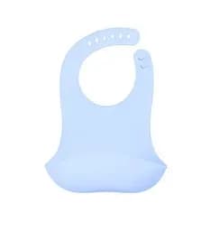 Силиконовый нагрудник слюнявчик 31х22 см, без бисфенола А, Pastel Blue