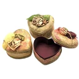 Скринька тканина серце 11х10х7.5 см (118-277)