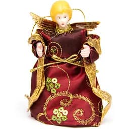 Новорічна ялинкова іграшка фігурка Фея 11 см червоний полістоун (180370-2)