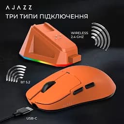 Мишка Ajazz AJ159P MC Wireless/Bluetooth/USB Charging Dock Orange (AJ159P-MC-Orange) - мініатюра 9