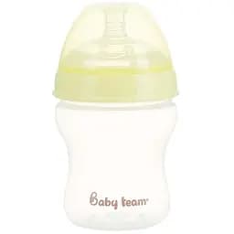 Пляшечка для годування з широким горлом Baby team 0 + 250 мл жовта (1015)