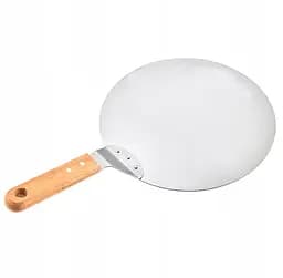 Лопатка для пиццы подставка Ø30.5 см из нержавеющей стали с деревянной ручкой, Kitchen Master 86534