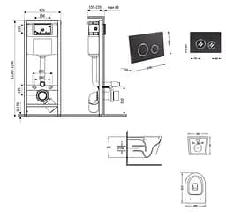 Набір Q-tap Nest 4 в 1 підвісний унітаз Swan Ultra Quiet 520x360x320 + комплект інсталяції QT16335180W48194 - мініатюра 8