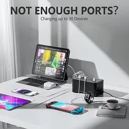 Зарядна станція ILEPO багатопортова на 15 USB портів + 15 Type-C 150 Вт / мережевий мультизарядний пристрій (19018) - мініатюра 9