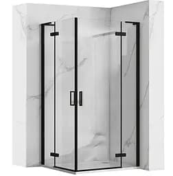 Душевая кабина Rea Hugo 100x100 black двойная REA-K6602, Черный матовый, Универсальная, прозрачная