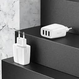 Адаптер мережевий HOCO Amazing three-port charger N15 |3USB, 3.4A| - мініатюра 3