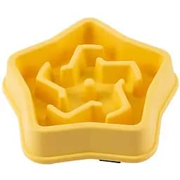 Миска-лабіринт для собак WahoPet для повільного годування, пластикова, 250 мл, жовта (WA00005)