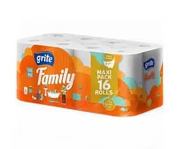 Туалетний папір Grite Family, 16 рул., Грите Фемілі 3-х шаровий - мініатюра 2