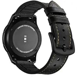 Ремінець BeWatch 22мм Шкіряний + Силікон для Mobvoi TicWatch Pro 3/Huawei Watch GT 2 46мм/GT 2 Pro Чорний (1230101)