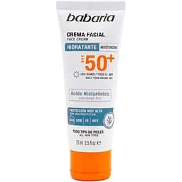 Крем сонцезахисний для обличчя Babaria Hyaluronic Acid Solar Facial Cream SPF50+ 75 мл