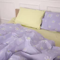 Підковдра MirSon Бязь 17-4826 Lenora 110х140 см Фіолетова з зеленим (2200009389009) - мініатюра 2