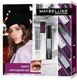 Подарунковий набір Maybelline New York: Туш для вій The Falsies Lash Lift Ultra Black, 9.6 мл + Туш для брів Brow Drama, 7.6 мл (YUA01547)