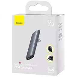 МЗП Baseus GaN5 Pro Ultra-Slim QC 3.0+PD 65W (1USB-A/1C) + кабель Type-C to Type-C (CCGP15011) Gray - мініатюра 5