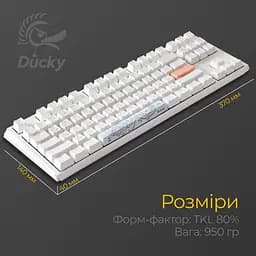 Клавіатура Ducky One 3 TKL Cherry MX Blue RGB White (DKON2187ST-CUAPXPWWWSC1) UA [128815] - мініатюра 3