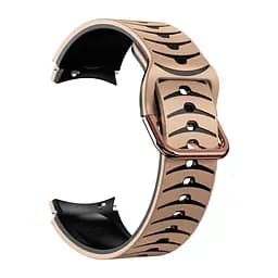 Ремінець для Samsung Galaxy Watch 5 40mm - бежево-чорний ширина кріплення 20мм силікон Watchbands Scales (W19-9WB66359999) - мініатюра 2