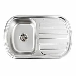 Кухонна мийка з нержавіючої сталі Platinum декор 7749 (0,8/180 мм), Decor