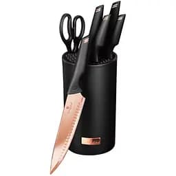 Набір ножів Berlinger Haus Black Rose Collection, чорний з рожевим золотом (BH 2651)