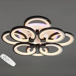 Стельова LED-люстра Diasha 8022/4+4BK 150W, Ø 52x13 см, 3 кольори світла, диммер, пульт