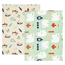 Детский двухсторонний складной коврик Poppet Белые медвежата и Игривые пингвины, 150х200х0,8 см (PP015-150H)