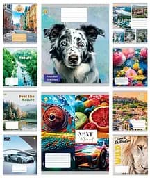 Тетради ученические 18 листов линия Тверда ТЕ42202 МІКС2, 20 шт. в упаковке