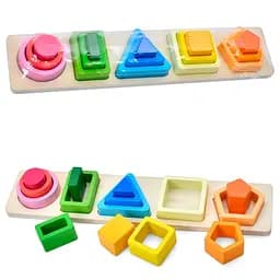 Деревянная игрушка Геометрика MD 0878, 15 деталей