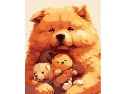 Картина за номерами Strateg Рудий пес на чорному фоні (40х50 см)